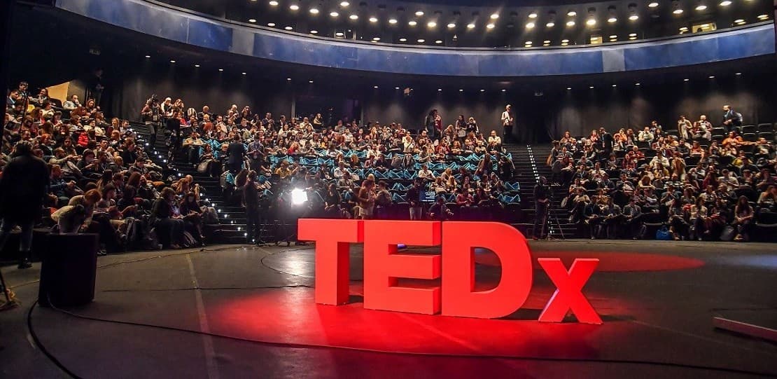 The Dome, Akure — auditorium with TEDx stage lighting